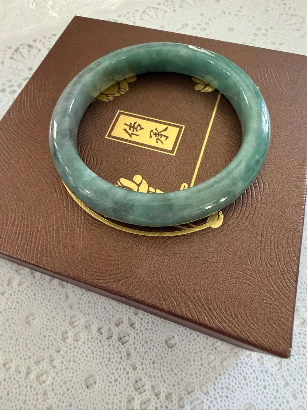 Green Jade Bangle and Beaded Bracelet Set - Elegant Women's Jewelry